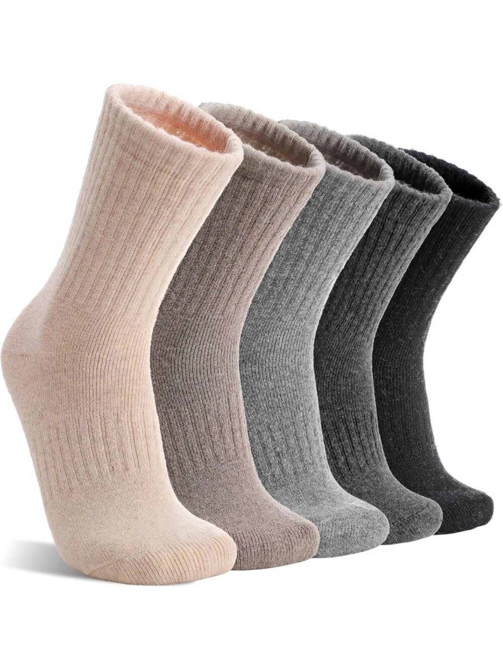 Cozy 5 Pairs Women's Merino Wool Hiking Socks - Warm Thermal Crew Boot Socks